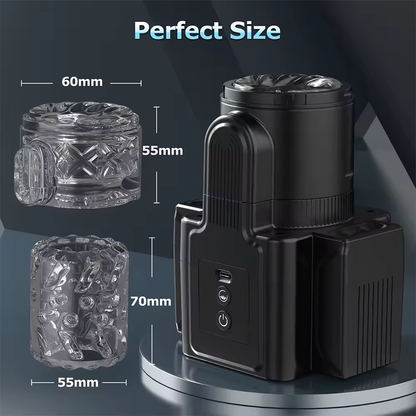 2 in 1 elektrische masturbator met 7 telescopische en roterende functies en 7 vibratiestanden 