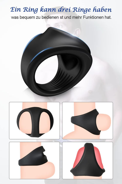 Penis ring plus testicle ring integrated cock rings with scrotum ring belt 