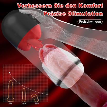 360° Zungenlecken Automatischer Masturbatoren Penistrainer mit 9 Vibrationsmodi