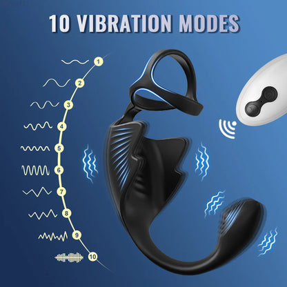 Penisringvibrator Prostata mit Fernbedienung & 10 Vibrationsmodi