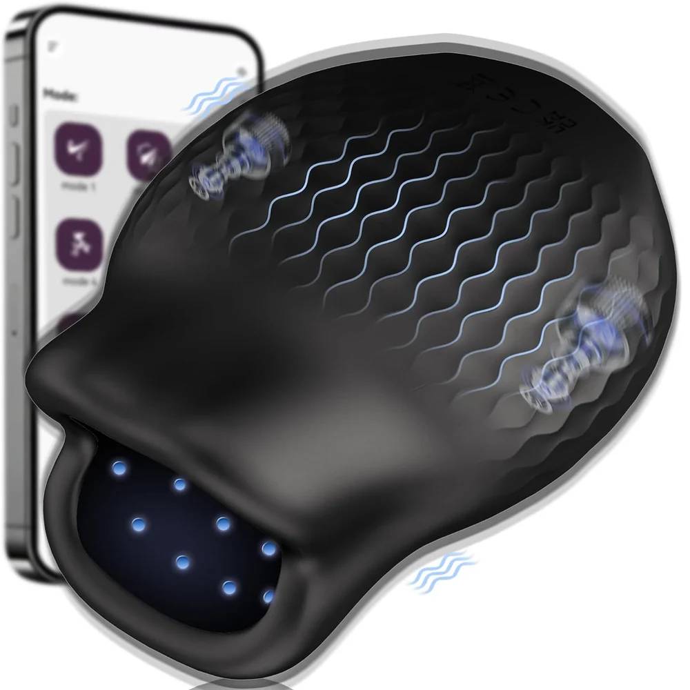 APP Elektrische Penis Trainer Vibrator Eichel Stimulation Taschenmuschi mit 10 Vibrations
