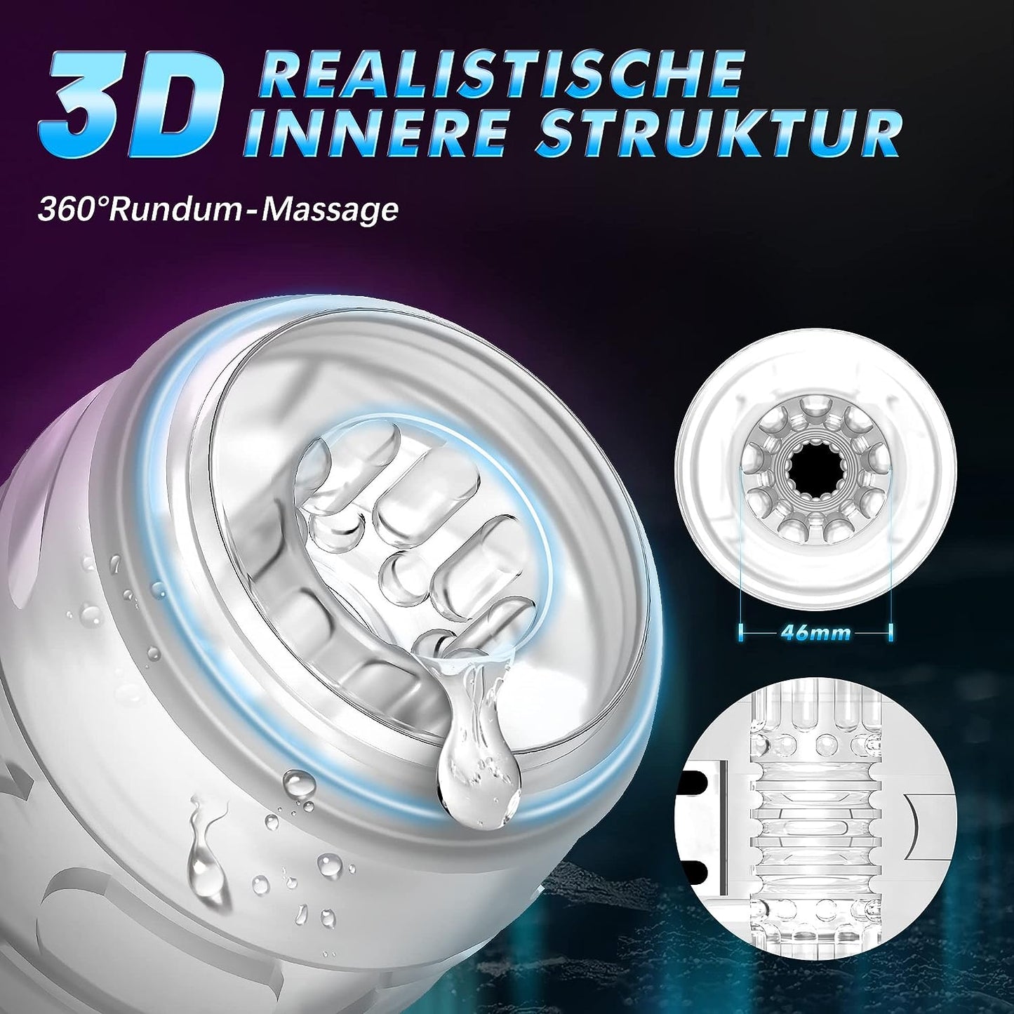 Elektrisch Masturbator Penis Vibrator mit 2 Motoren & 10 Intensive Vibrationen