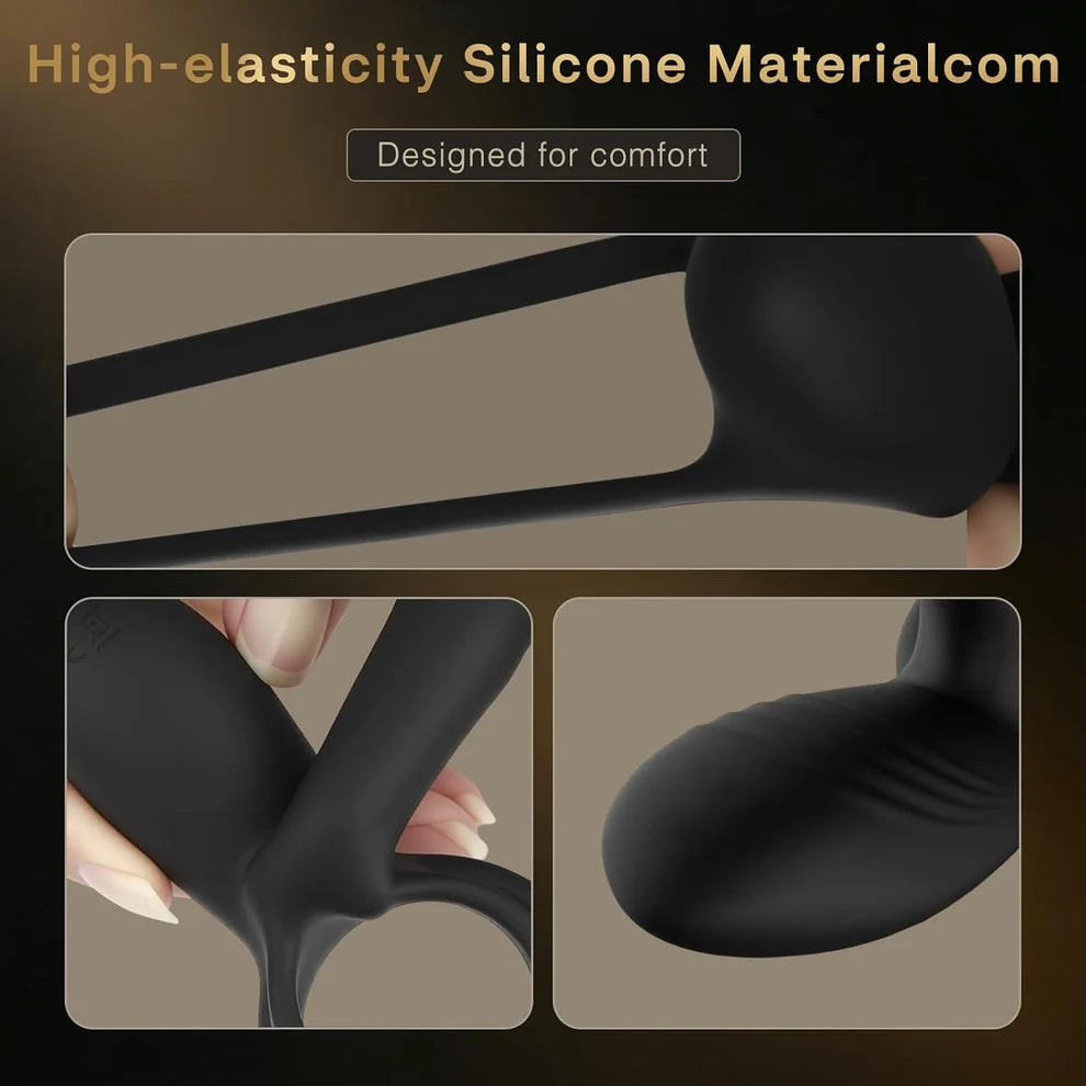 360° Drehbarer Penis Stimulator Vibrator Hüllenverlängerung mit 10 Modi