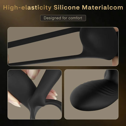 360° Drehbarer Penis Stimulator Vibrator Hüllenverlängerung mit 10 Modi