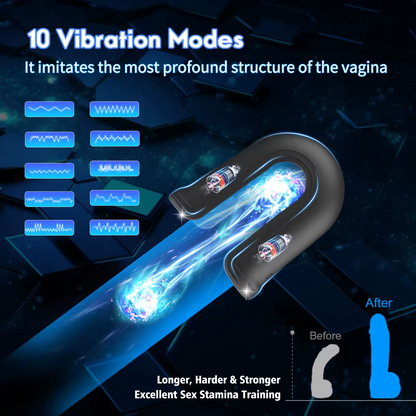 Bite Penistrainer Vibrator Eicheltrainer mit 10 Beiß und Vibrationsmodi
