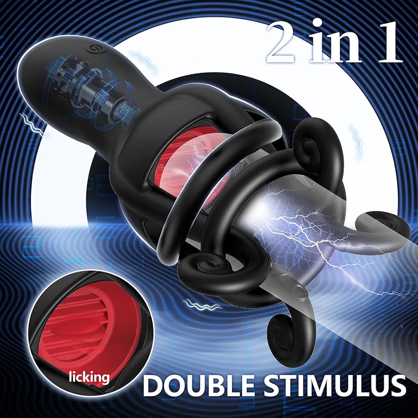 360° Umwickeln Penistrainer Eichelvibrator Masturbator mit 10 Vibrationsmodi