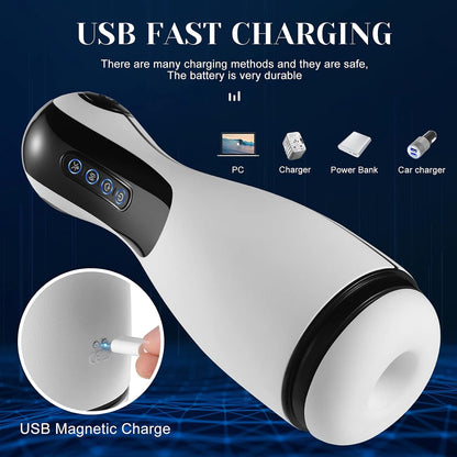 Automatischer Masturbator Penis Trainer Stroker Blowjob mit 10 Vibrations & 3 Saugmodi