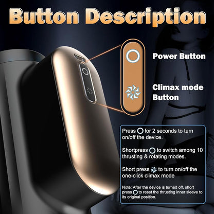 Automatischer Masturbatoren Blowjob Stroker Penis Trainer mit 10 Schub und Drehmodi