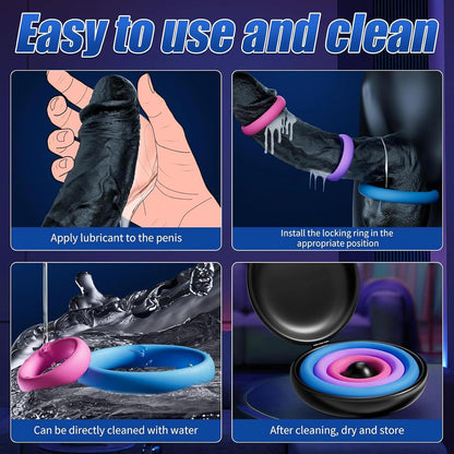 3PCS Farbig Silikon Penisring Set Penisvergrößerung Masturbator