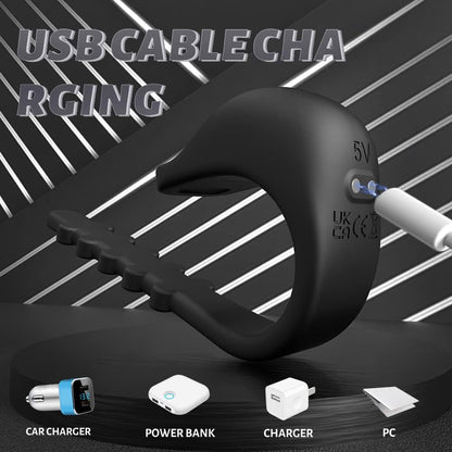 Einstellbarer E-stim Cock Ring Penistrainer mit 5 Elektroschockmodi