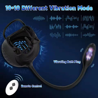 360° Hoden Stimulator Penis Trainer Vibrator Analplug Prostatamassager mit 10 Vibrations
