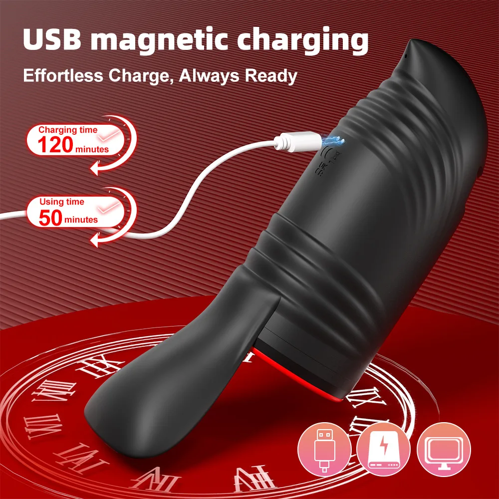 360° Spin Eicheltrainer Penisvibrator Masturbator mit 10 Saug und Vibrationsmodi