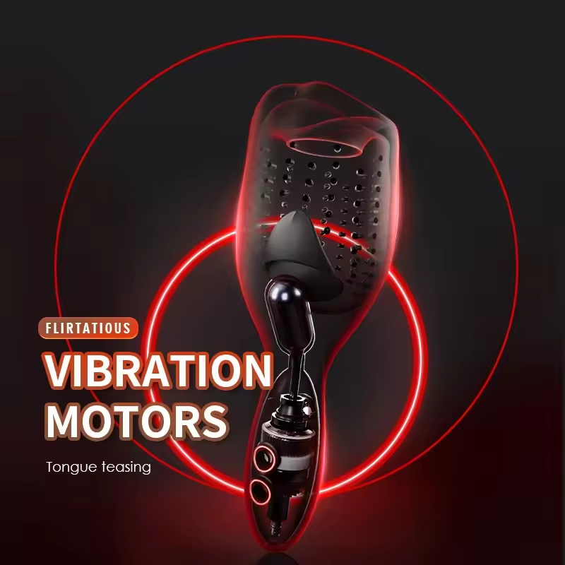 Elektrischer Penistrainer Glans Vibrator Masturbatoren mit 10 Vibrationsmodi & Lecktraining