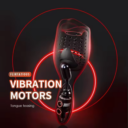 Elektrischer Penistrainer Glans Vibrator Masturbatoren mit 10 Vibrationsmodi & Lecktraining