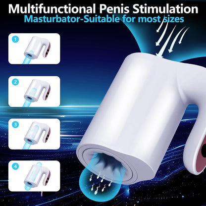 Elektrischer Masturbator Penistrainer mit 5 Rotation & Teleskopsmodi & 10 Vibrationsmodi