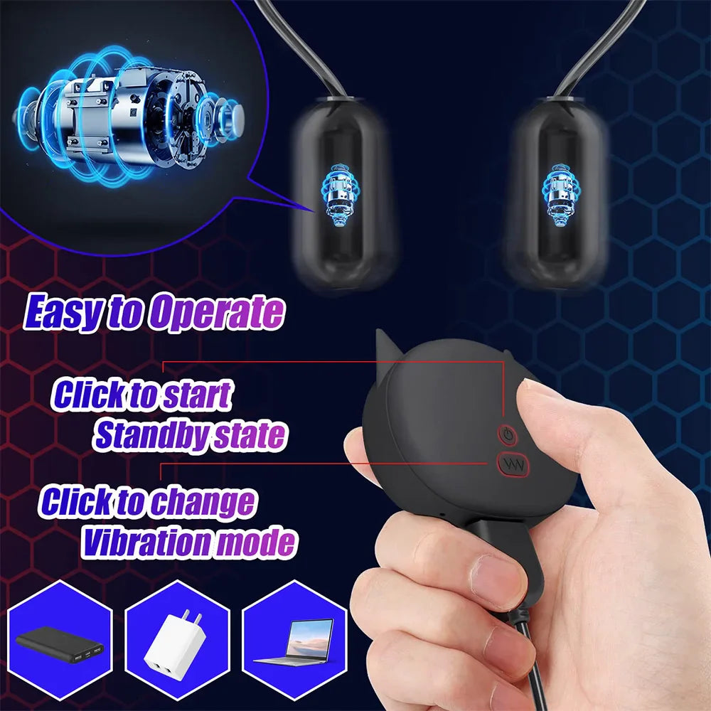 Eichelvibrator Penistrainer Verzögerungsmassagegerät mit 2 Motoren & 10 Vibrationsmodi