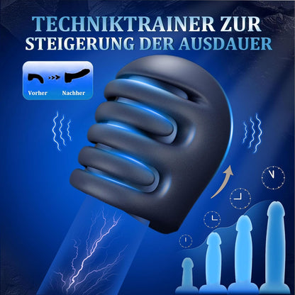 LCD Display Elektrische Penistrainer Eichel Stimulator mit 10 Vibrationsmodi