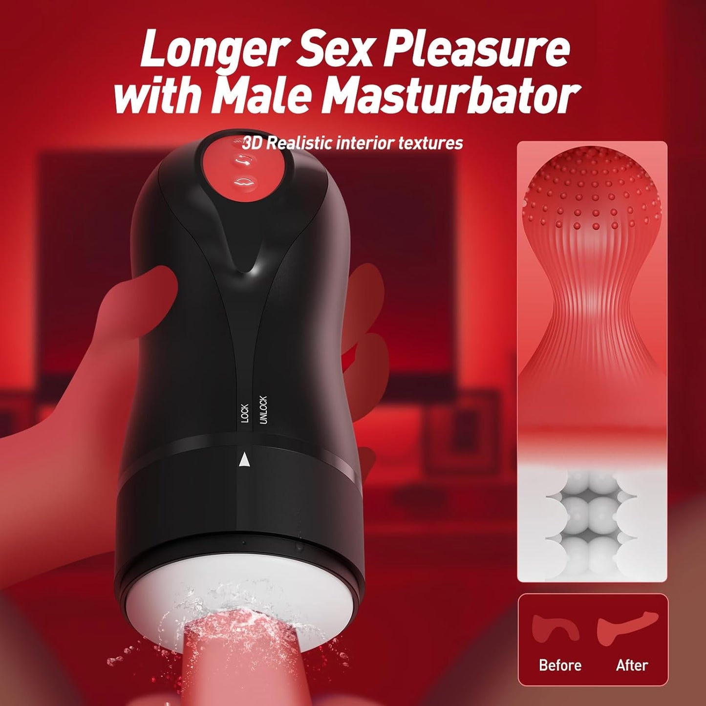 Automatic Masturbator Penistrainer Blowjob mit 10 Vibrationsmod und 5 Saugmodi