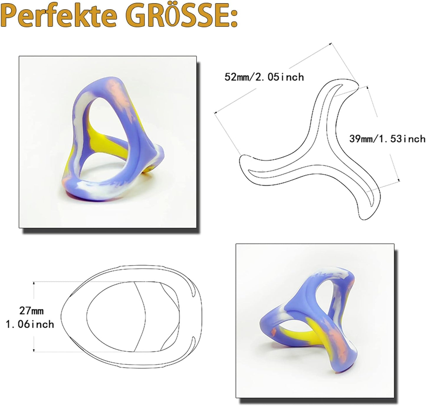 Hochwertiges Silikon Penisring für Männer 3 in 1 Penisringe