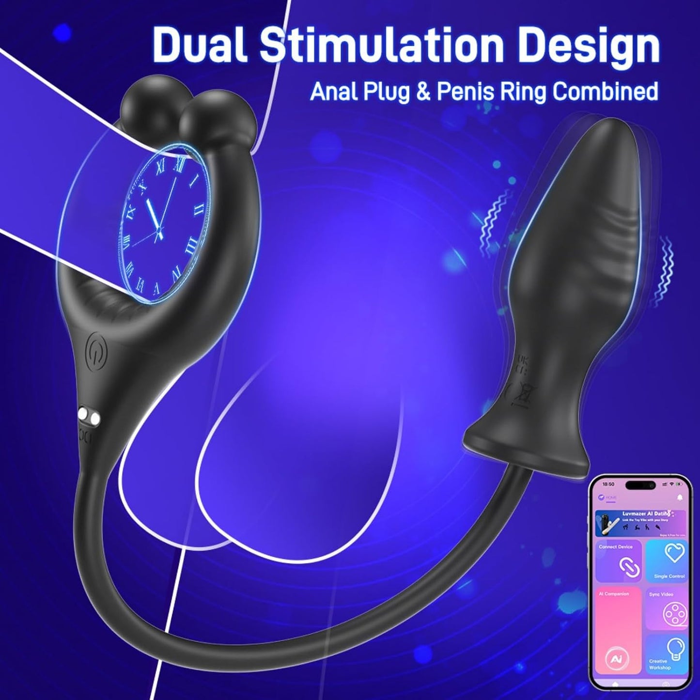 Anal Vibrator Dildo Prostata Stimulation Penisring mit 10 Vibrationsmodi