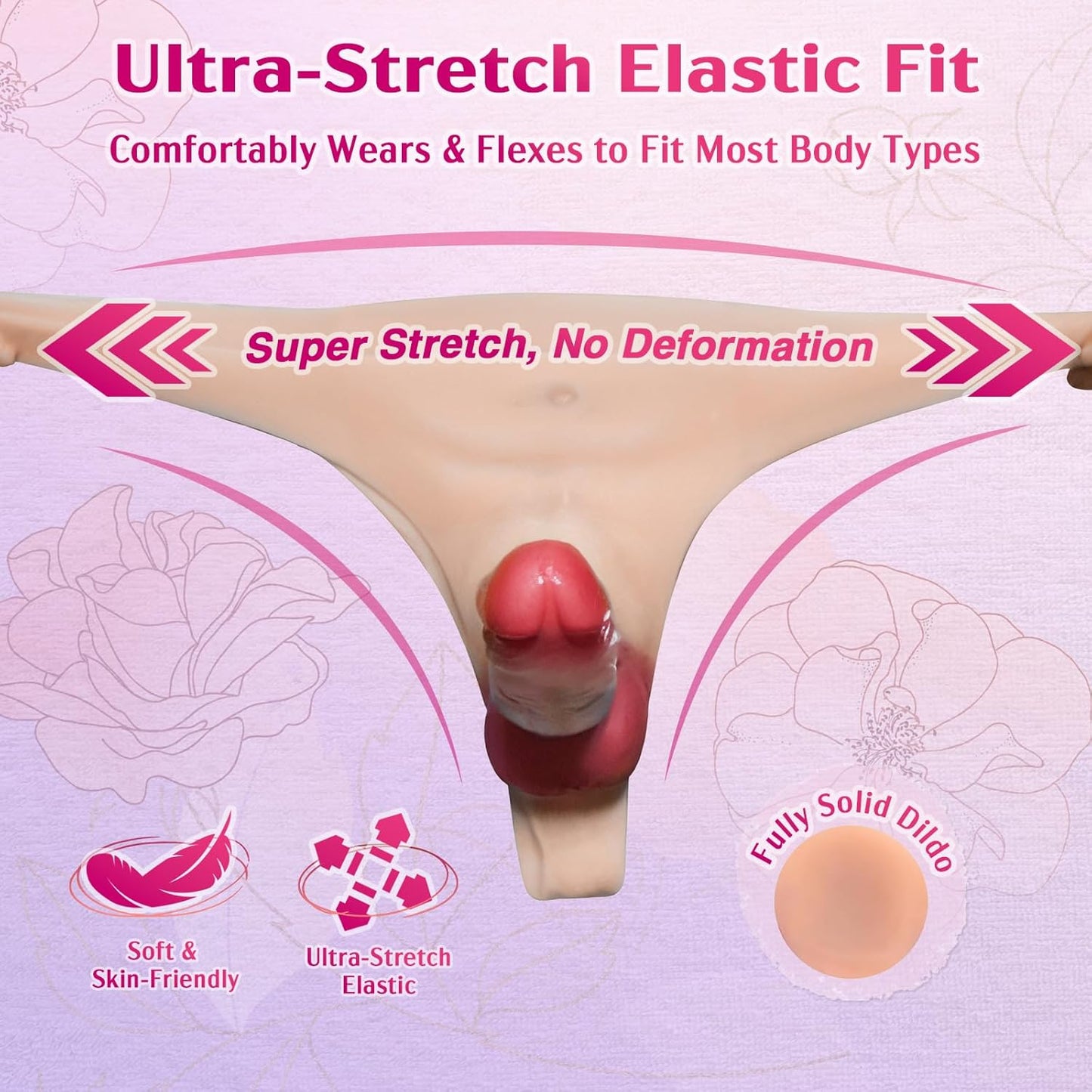 Realistischer Ultra-elastischer Tragbarer Strap-On Dreieck Dildo Vibrator zum Aufschnallen
