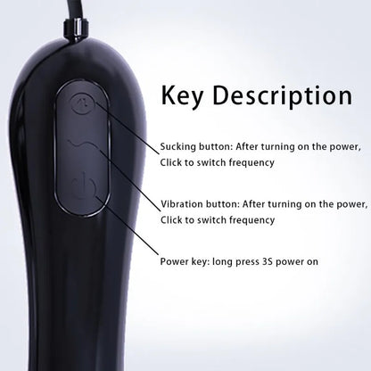 Schwarzer Kolben Elektrischer Masturbatoren mit Starken Saug & Vibrationsmodi