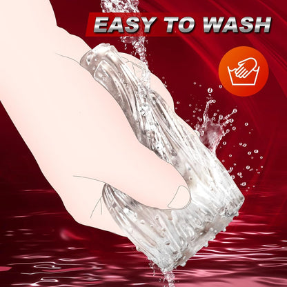 Offener Handjob Eicheltrainer Pocket Pussy Stroker Masturbator mit 15 Lustperlen