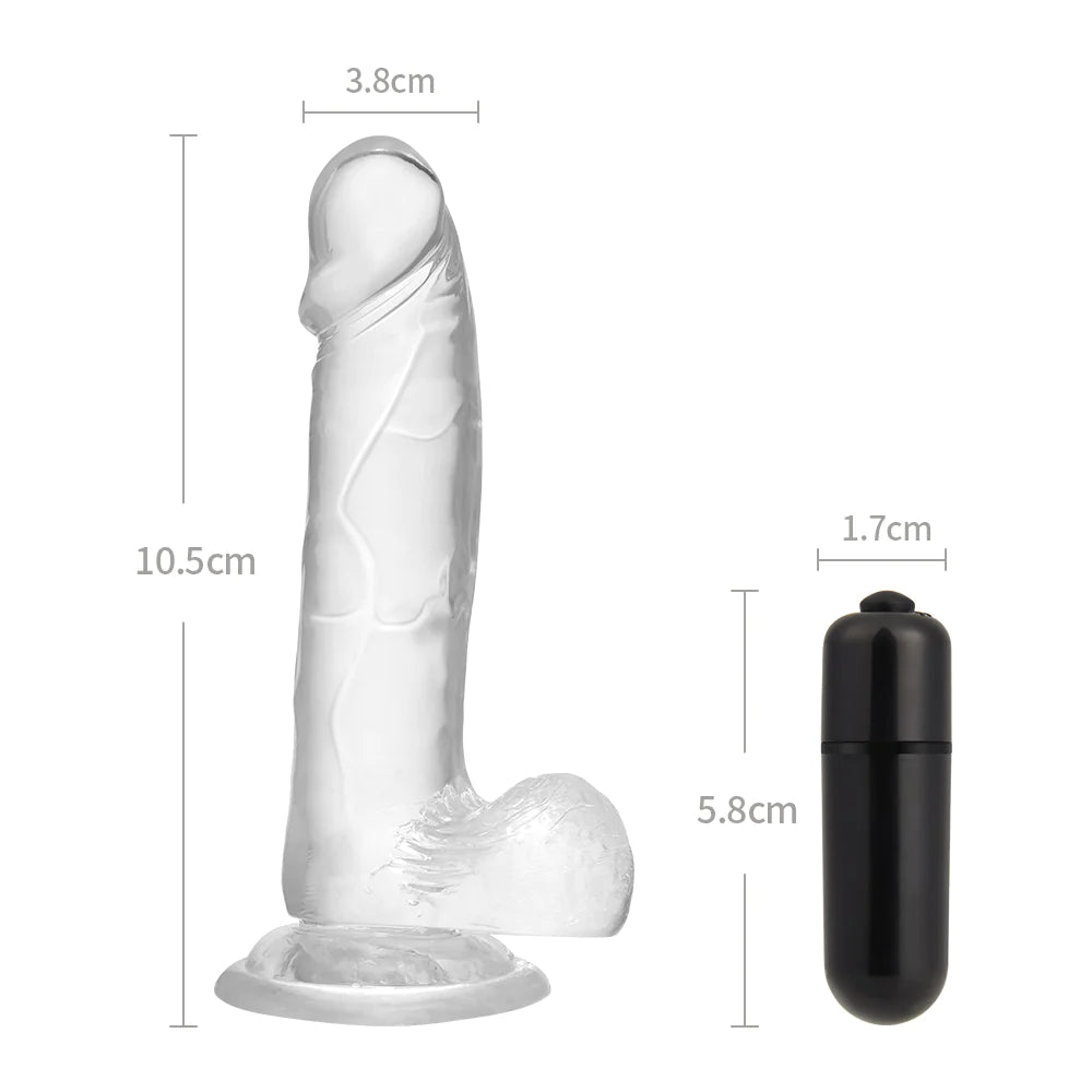 Transparante vibrerende dildo met zuignappen