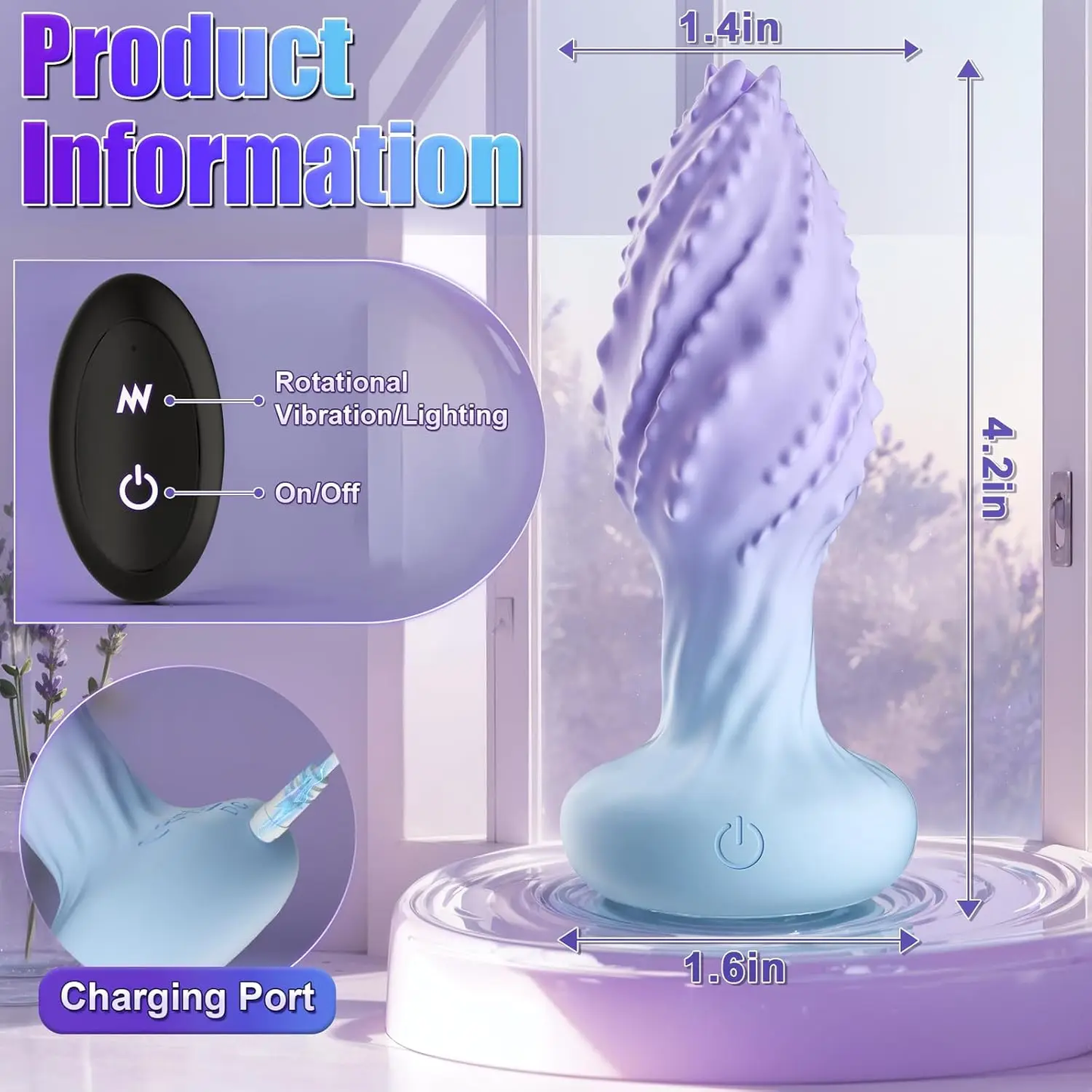 Analvibrator Prostata Massager Buttplug mit 360° Rotation und 10 Vibrationen