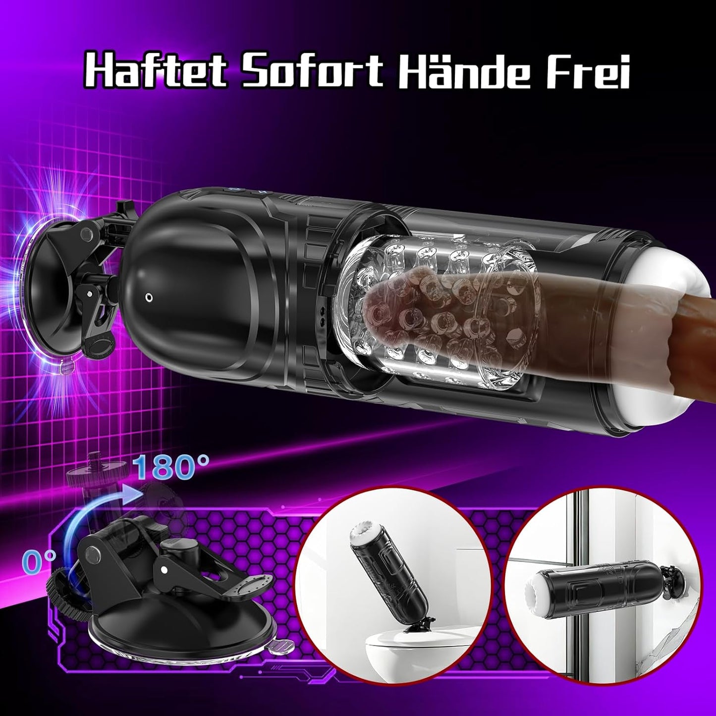 3 IN 1 Elektrischer Masturbator Stroker Blowjob mit 7 Teleskopfunktion und Rotationsmodi