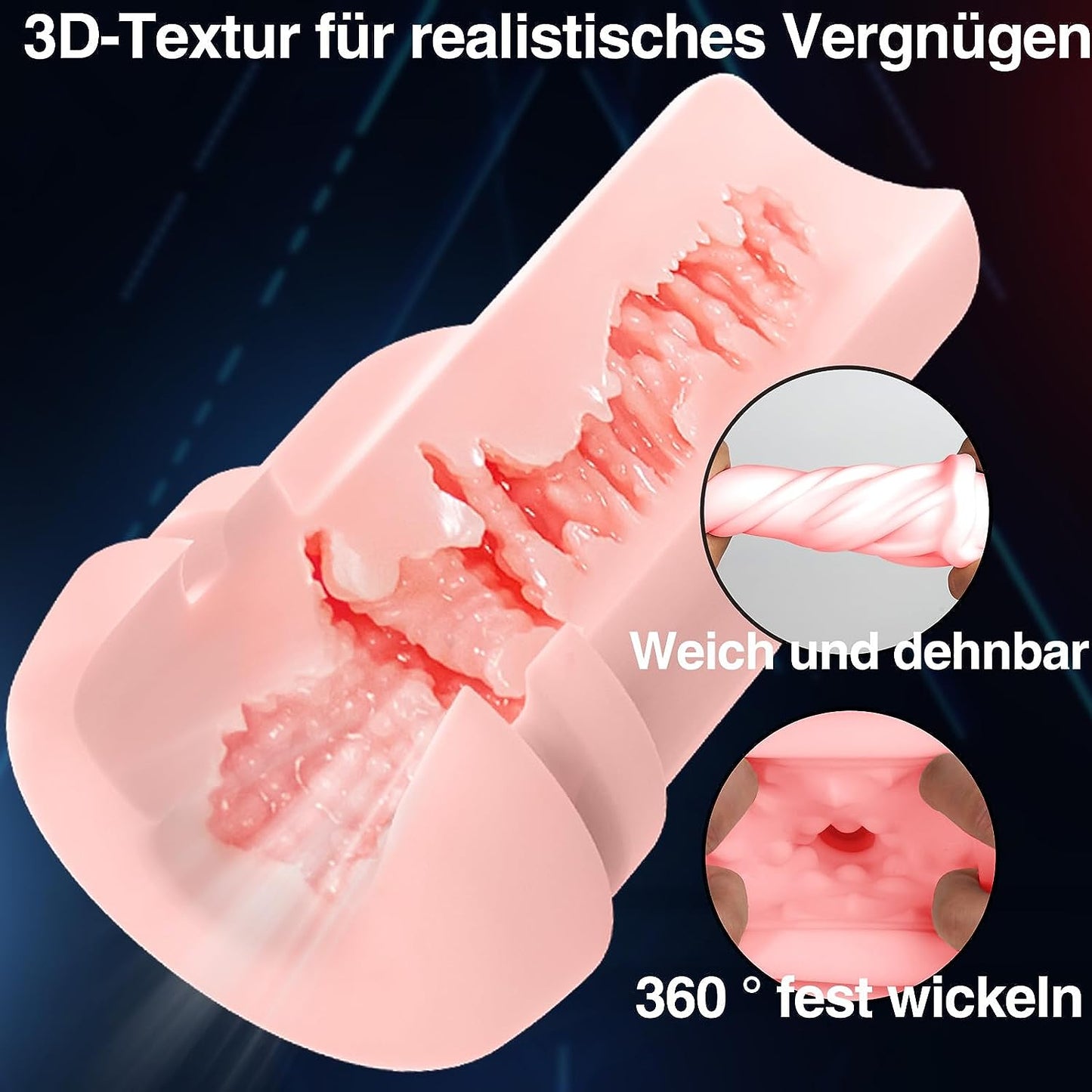 4in1 Oral Elektrischer Masturbator Cup Masturbieren mit 10 Vibrationsmodi 9 Saugmodi