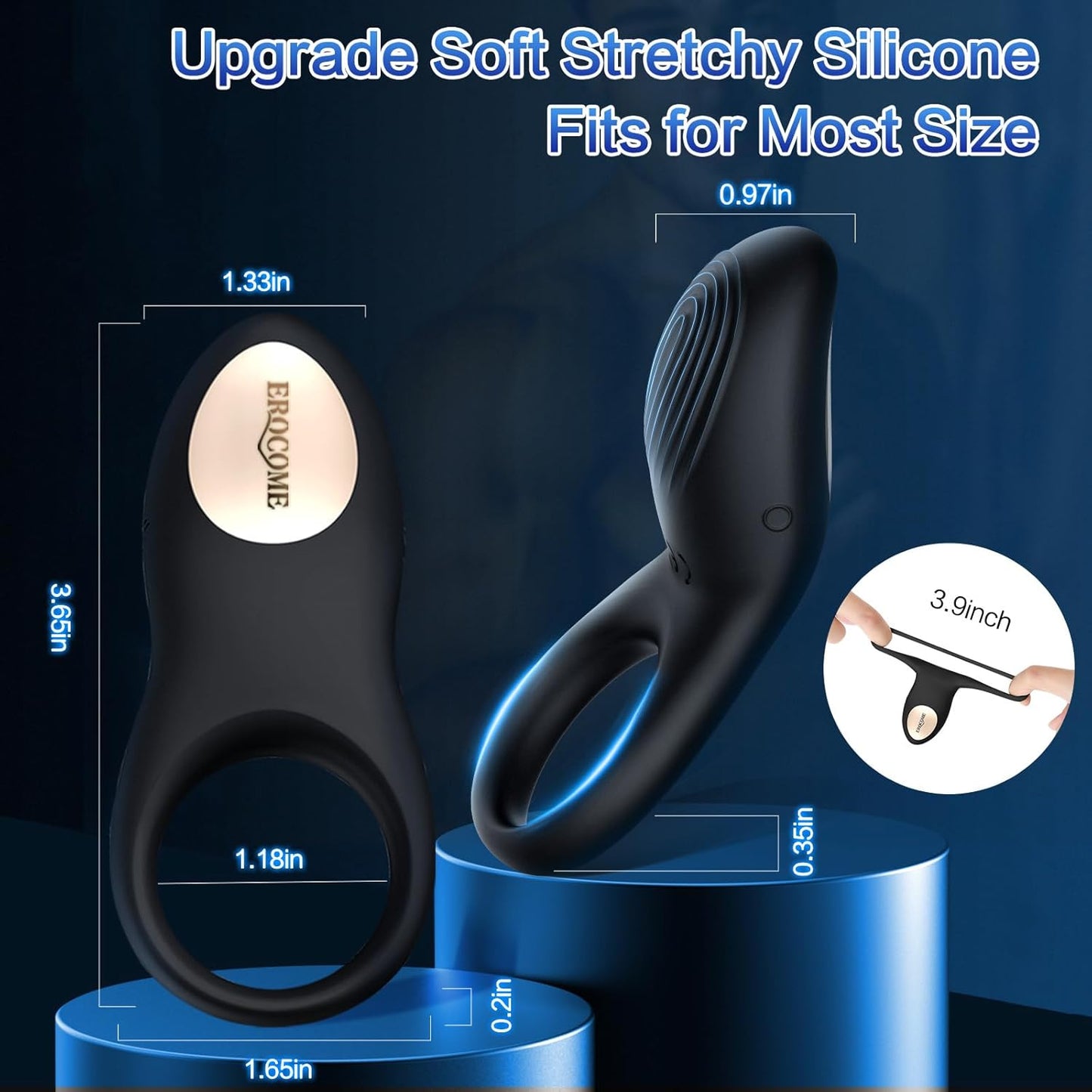2 IN 1 Penisringe Vibrator Masturbator mit 8 Intensive Vibrationen
