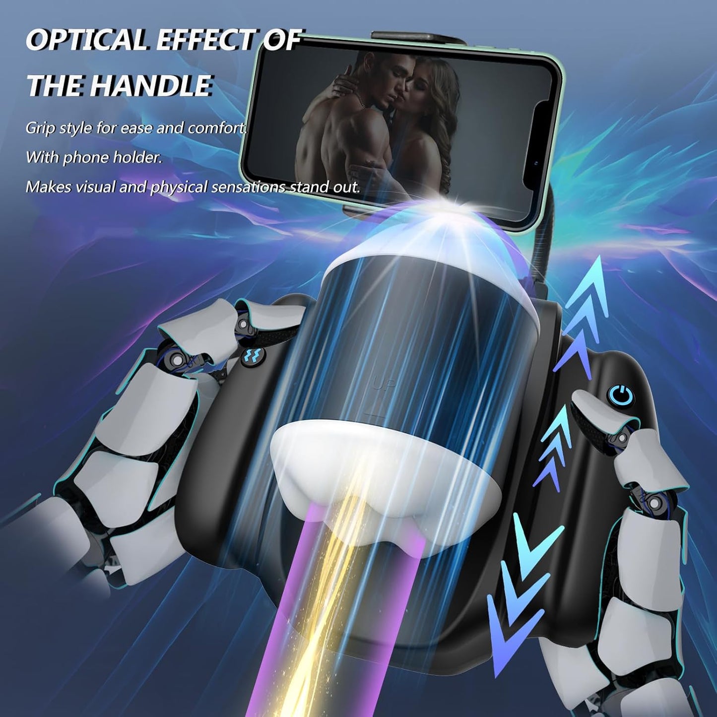 Elektrischer Masturbator Penistrainer Sexmachine mit 10 Vibrationsmodi & 3 Teleskopfunktion