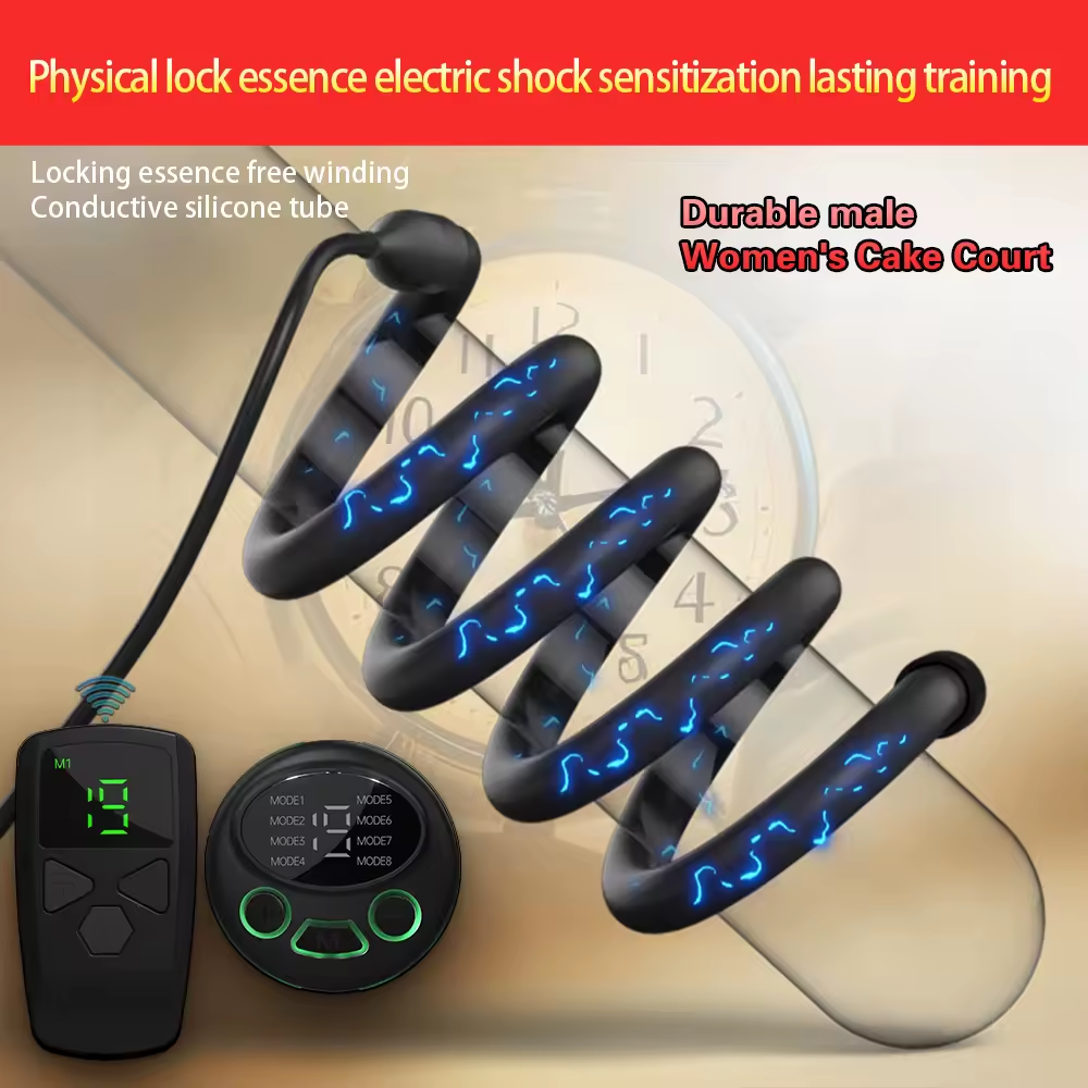 E-STIM Penistrainer Cock Ring Hodenring Starke Stimulator mit 10 Elektroschock