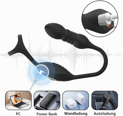 4 IN 1 Analvibrator Dildo Penisring Prostata Stimulator mit 9 Vibrationsmodi