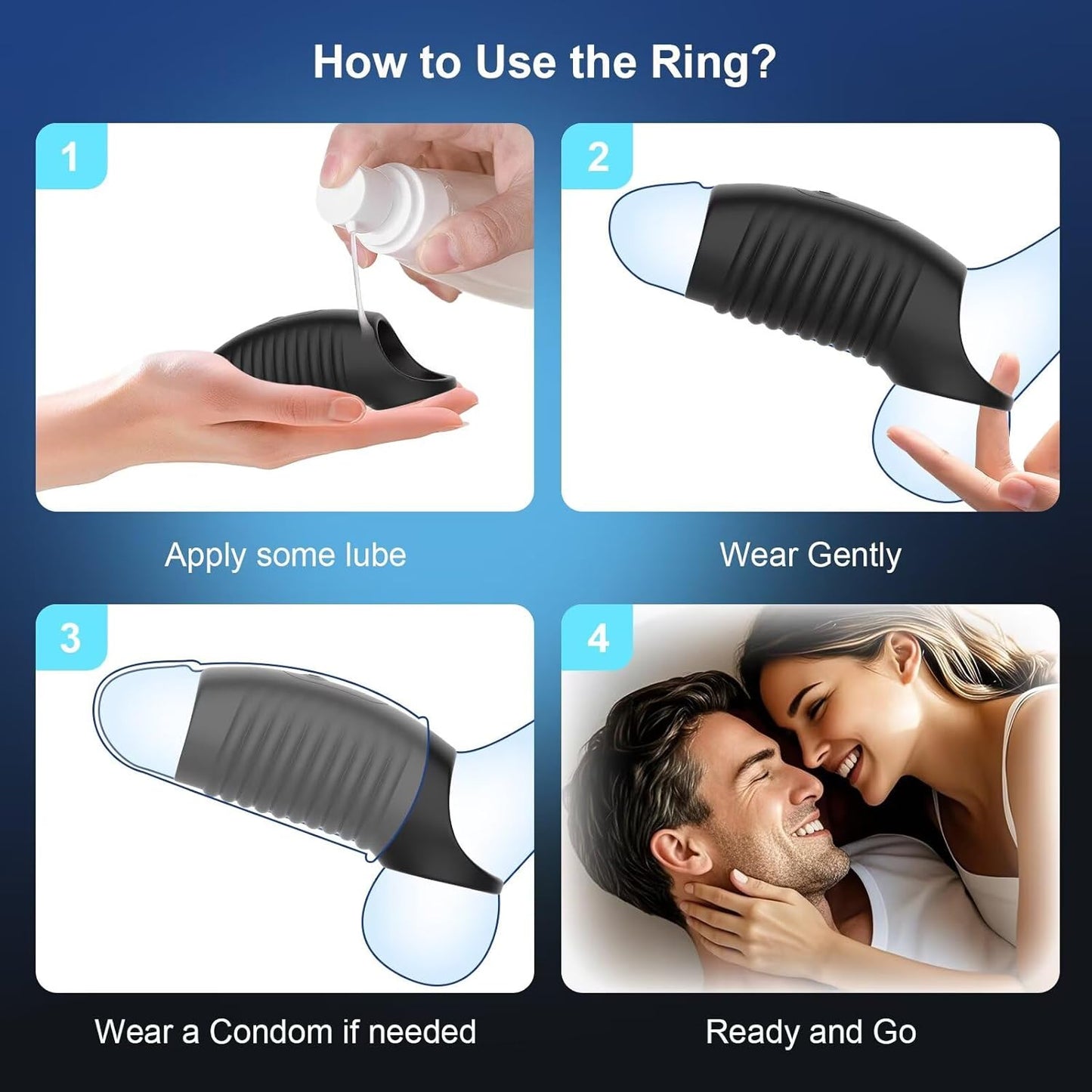 APP-Penisring Verlängerungsvibrator Penistrainer Penishüllen mit 10 Vibrationsstufen