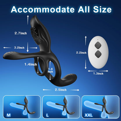 3 IN 1 Cockring Penis Trainer Vibrator Klitorisstimulator mit 10 Vibrationsmodi
