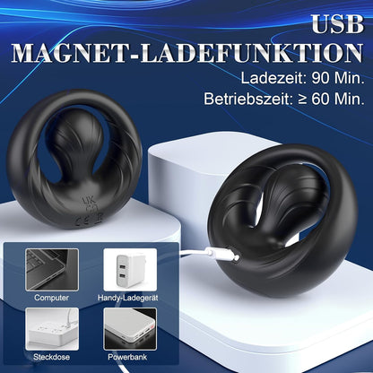 360° Verstellbarer Penisring Vibrator Stimulator Masturbator mit 10 Vibrations