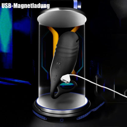 E-stim Penistrainer Eichel Massage Stimulator mit 5 Elektroschock & 10 Vibrationsmodi