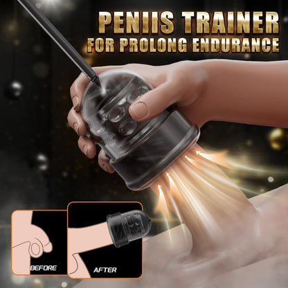 4 IN 1 Penistrainer Massager Eichel Trainer Stimulator Masturbator mit 7 Saugnäpfen