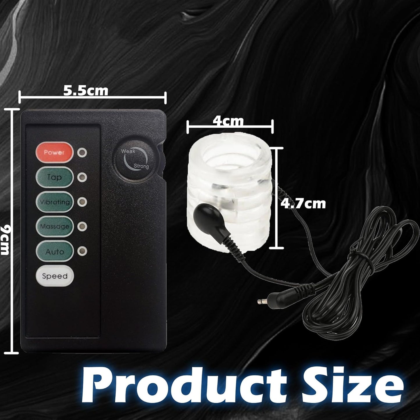 Hodenbondage Elektroschock BDSM Penisring mit 4 Elektroschockmodi