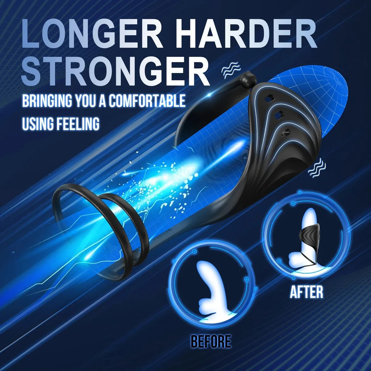 2 in 1 Electric Masturbator Penis Trainer Vibrator with 10 Modes 