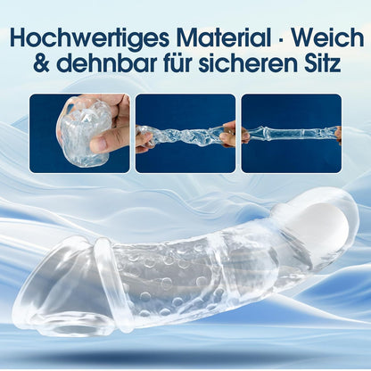 2er-Set Vibrierende Penishülle Penisverlängerung Cockring mit 10 Vibrationsmodi
