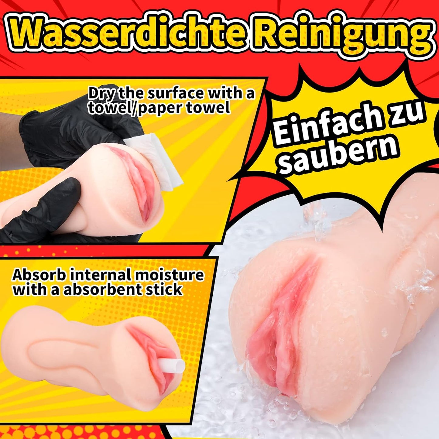 Doppelkanal Realistische Masturbator Taschenmuschi Pocket Pussy Stroker