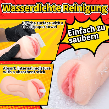 Doppelkanal Realistische Masturbator Taschenmuschi Pocket Pussy Stroker