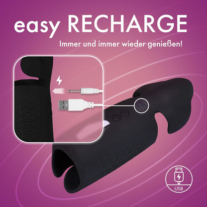 Ergonomischer Penistrainer Eichelstimulator Stroker mit 100 Vibrationsprogramme