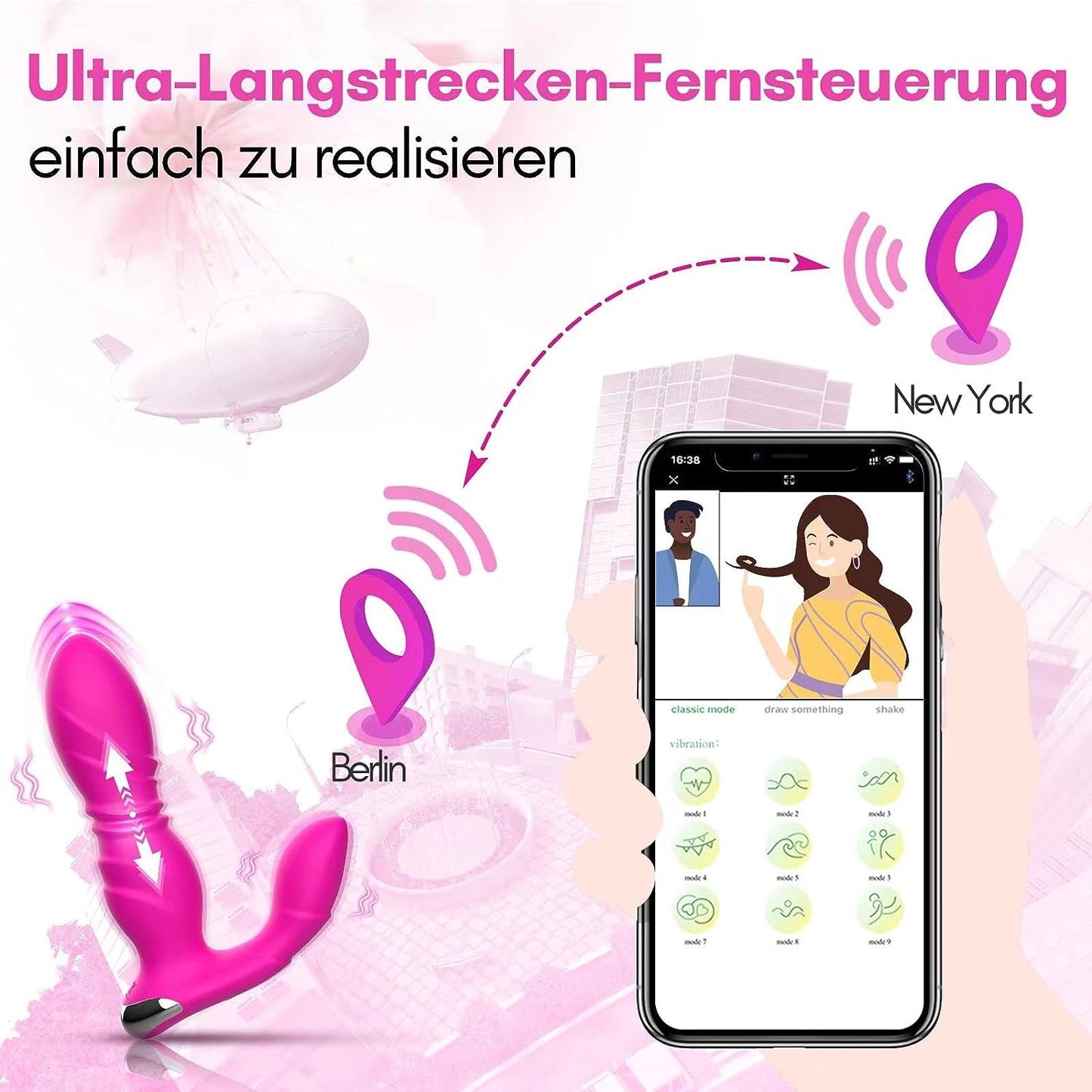 G-Punkt Vibratorensets Dildo Vibrator mit APP 9x9 Modi