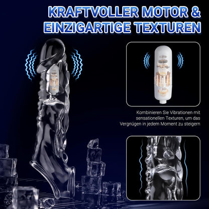 Transparenter Penishülle Penistrainer Cockringe mit 10 Vibrationsmodi