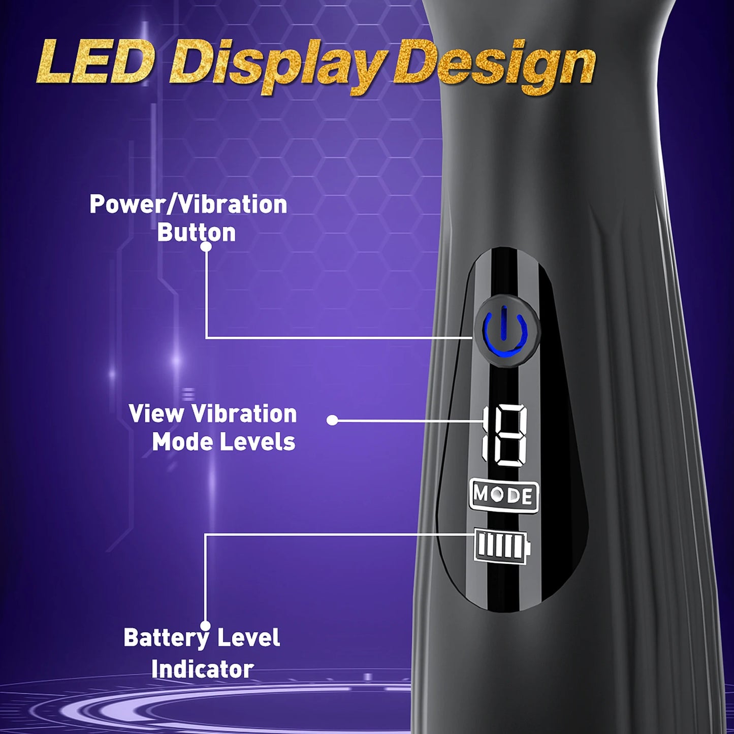 LED-Anzeige Penis Trainer Massagegerät Masturbator mit 10 Vibrationsmodi