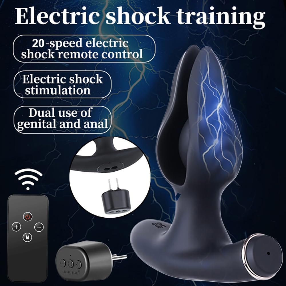 Elektro Shock Analplug Aufblasbar Elektrostimulation Analdildo Set mit 12 Modi & 19 Intensität